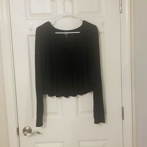 Cropped v neck cardigan